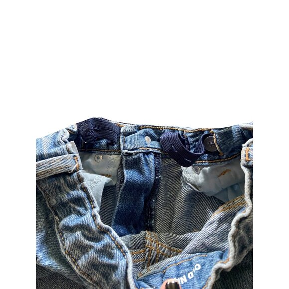 Old Navy Girls High Rise Slouchy Straight Leg Raw Hem Jeans Blue Size 10 School - Picture 4 of 10